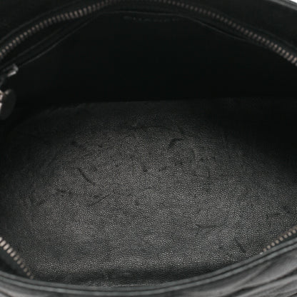 CHANEL Matelassé Reprint Tote Caviar Skin Black Silver-Tone Hardware, Pre-Owned