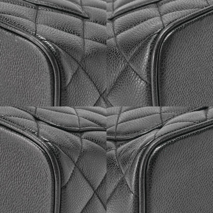 CHANEL Matelassé Reprint Tote Caviar Skin Black Silver-Tone Hardware, Pre-Owned