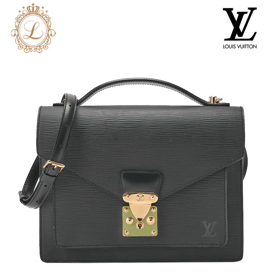 LOUIS VUITTON Louis Vuitton Monceau Handbag 2way Noir M52122 Gold-Tone Hardware, Pre-Owned