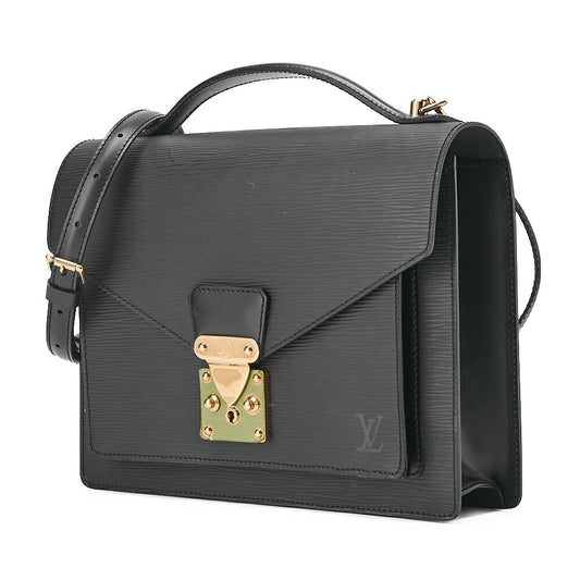 LOUIS VUITTON Louis Vuitton Monceau Handbag 2way Noir M52122 Gold-Tone Hardware, Pre-Owned