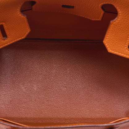 HERMES Birkin 30 Handbag Togo Potiron Silver-Tone Hardware, Pre-Owned
