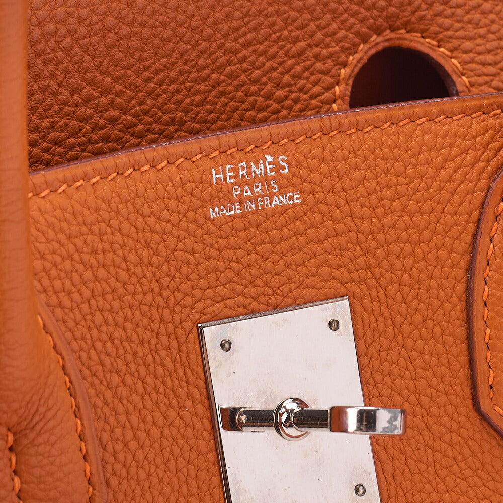 HERMES Birkin 30 Handbag Togo Potiron Silver-Tone Hardware, Pre-Owned