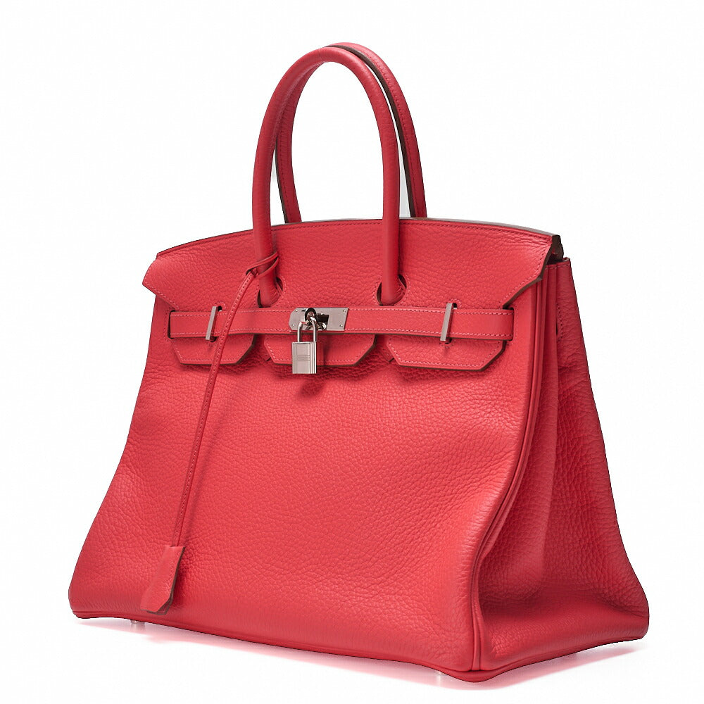 HERMES Birkin 30 Handbag Taurillon Clemence Bougainvillea Silver-Tone Hardware, Pre-Owned