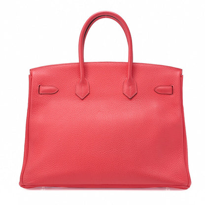 HERMES Birkin 30 Handbag Taurillon Clemence Bougainvillea Silver-Tone Hardware, Pre-Owned