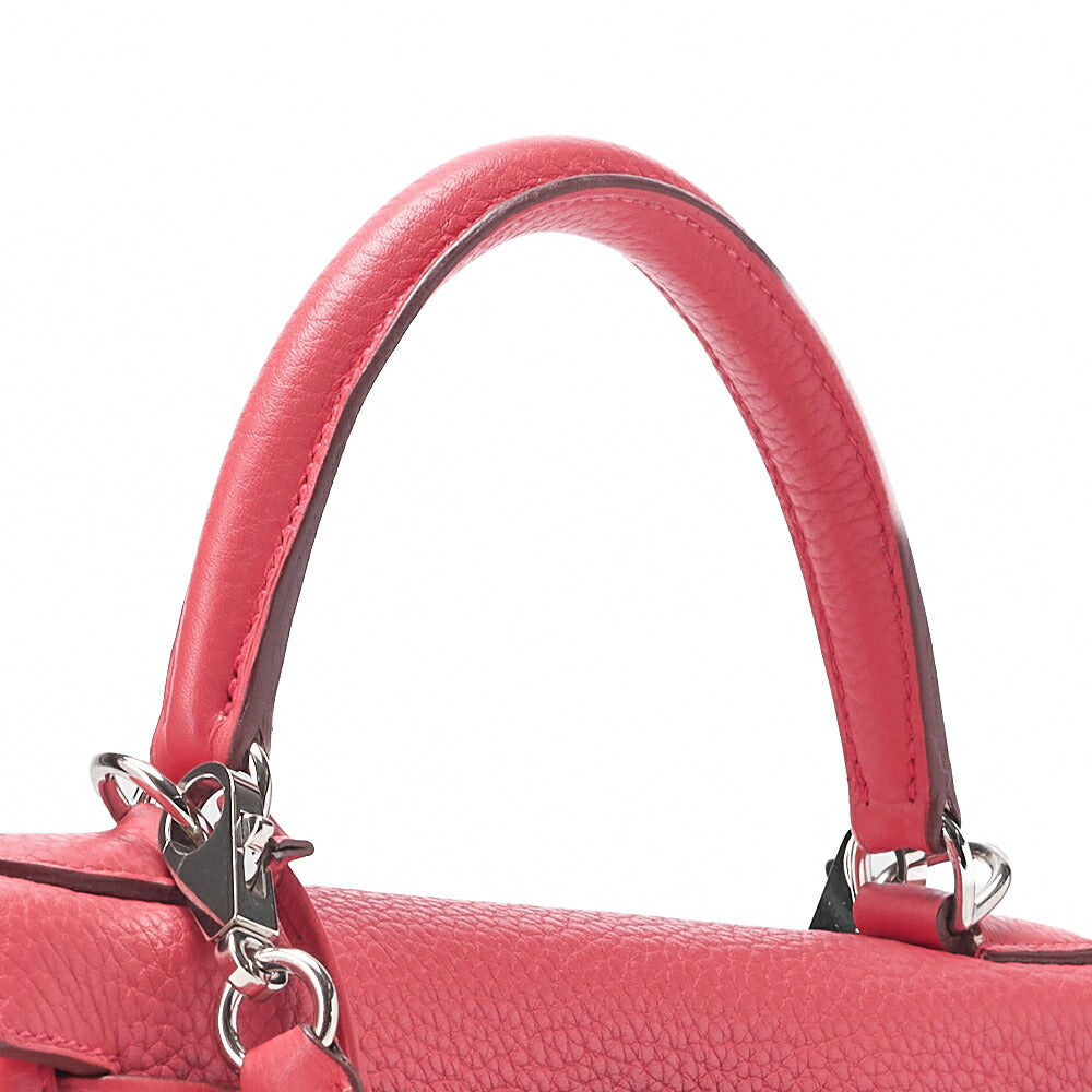 HERMES Kelly 28 Handbag Inseam Trion Clemence Bougainvillea Silver-Tone Hardware, Pre-Owned]