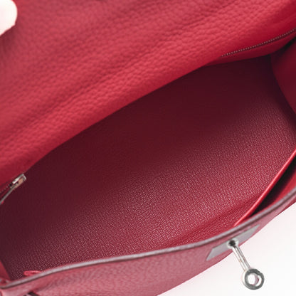 HERMES Kelly 28 Handbag Inseam Trion Clemence Bougainvillea Silver-Tone Hardware, Pre-Owned]