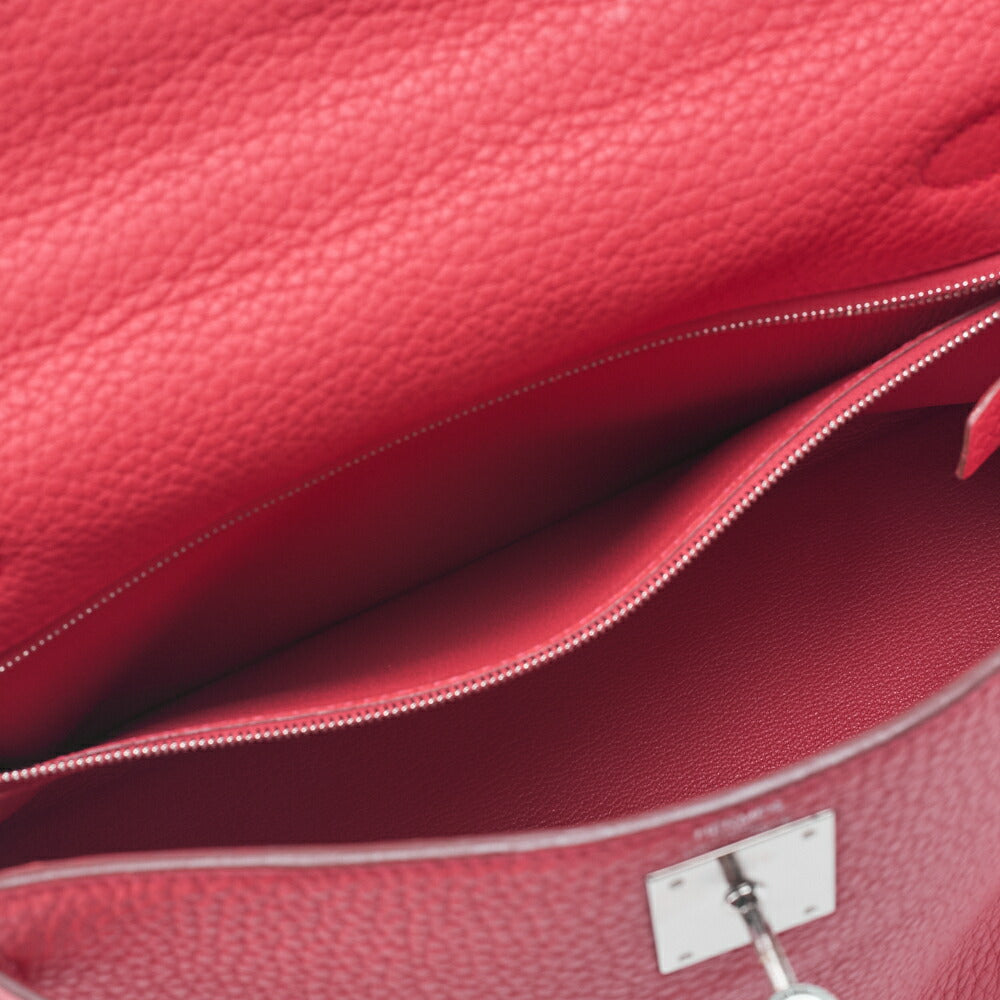 HERMES Kelly 28 Handbag Inseam Trion Clemence Bougainvillea Silver-Tone Hardware, Pre-Owned]