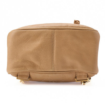 CHANEL Backpack Caviar Skin Triple Coco Turnlock Beige Gold-Tone Hardware, Pre-Owned