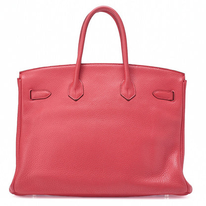 HERMES Birkin 35 Handbag Tryon Cl?mance Bougainvillea Silver-Tone Hardware, Pre-Owned
