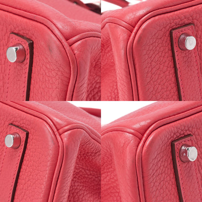HERMES Birkin 35 Handbag Tryon Cl?mance Bougainvillea Silver-Tone Hardware, Pre-Owned