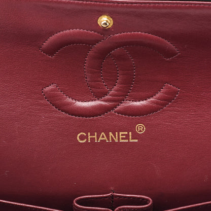 CHANEL Matelassé Double Flap 25cm Chain Shoulder Lambskin Black Gold-Tone Hardware, Pre-Owned