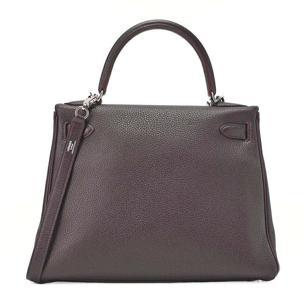 HERMES Kelly 28 Handbag Inner Stitch Togo Rezan Silver-Tone Hardware, Pre-Owned