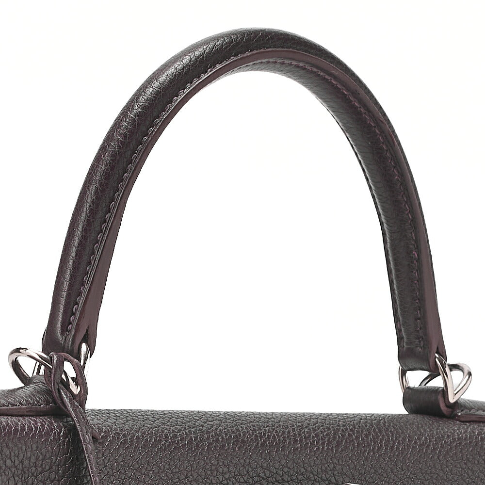 HERMES Kelly 28 Handbag Inner Stitch Togo Rezan Silver-Tone Hardware, Pre-Owned