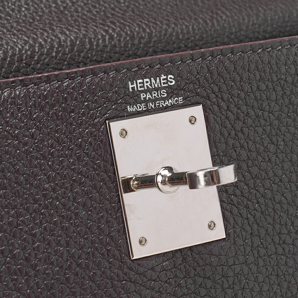 HERMES Kelly 28 Handbag Inner Stitch Togo Rezan Silver-Tone Hardware, Pre-Owned