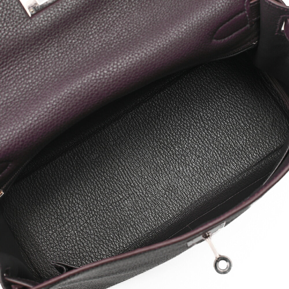 HERMES Kelly 28 Handbag Inner Stitch Togo Rezan Silver-Tone Hardware, Pre-Owned