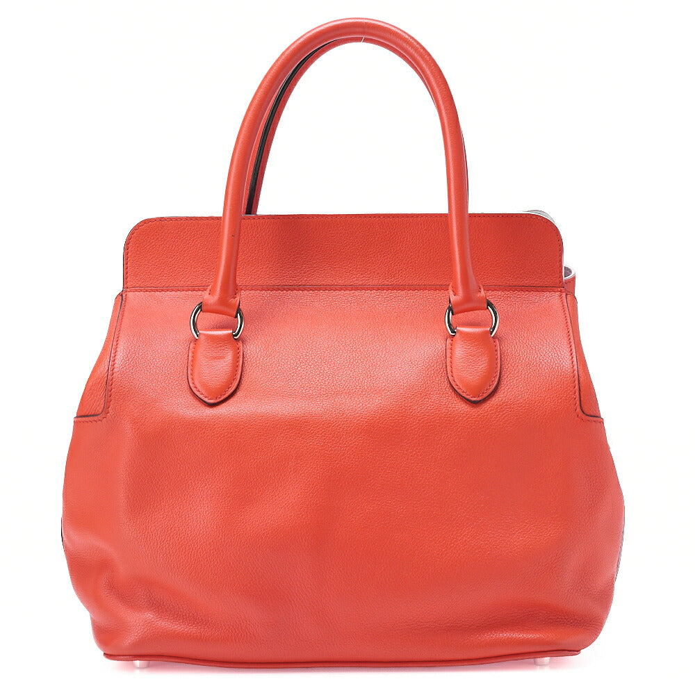 HERMES Toolbox 26 Verso Evercolor Orange Poppy x Rouge Ash Handbag Silver-Tone Hardware, Pre-Owned