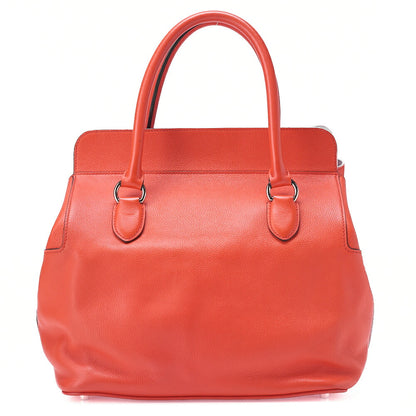 HERMES Toolbox 26 Verso Evercolor Orange Poppy x Rouge Ash Handbag Silver-Tone Hardware, Pre-Owned