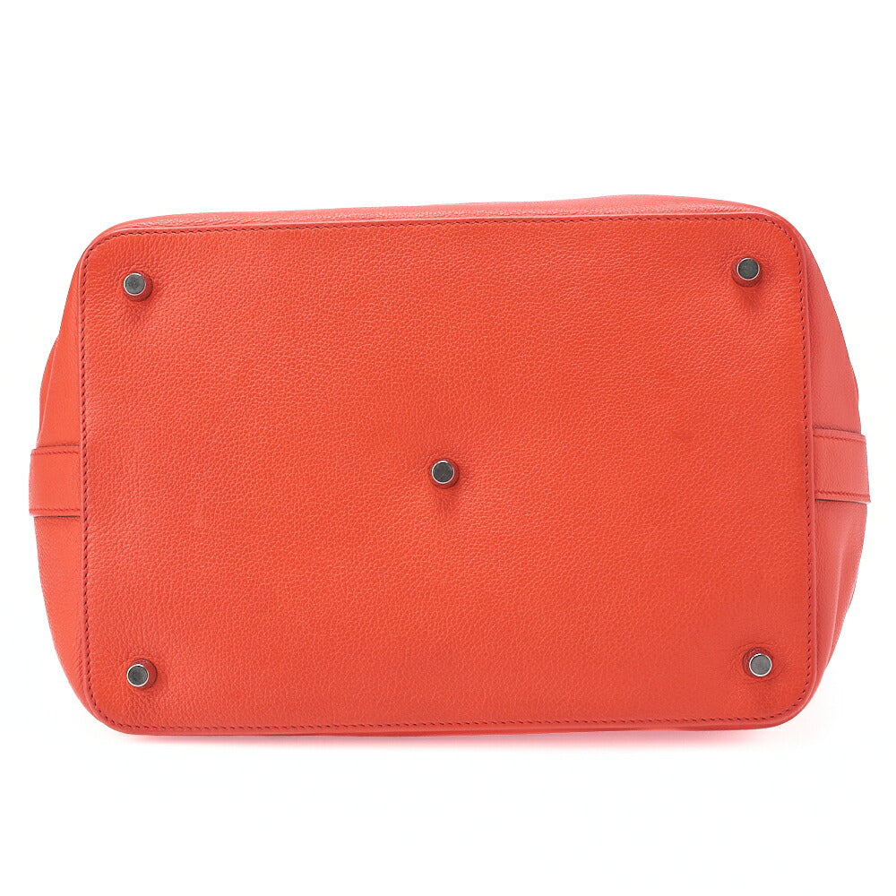 HERMES Toolbox 26 Verso Evercolor Orange Poppy x Rouge Ash Handbag Silver-Tone Hardware, Pre-Owned