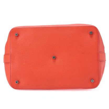 HERMES Toolbox 26 Verso Evercolor Orange Poppy x Rouge Ash Handbag Silver-Tone Hardware, Pre-Owned