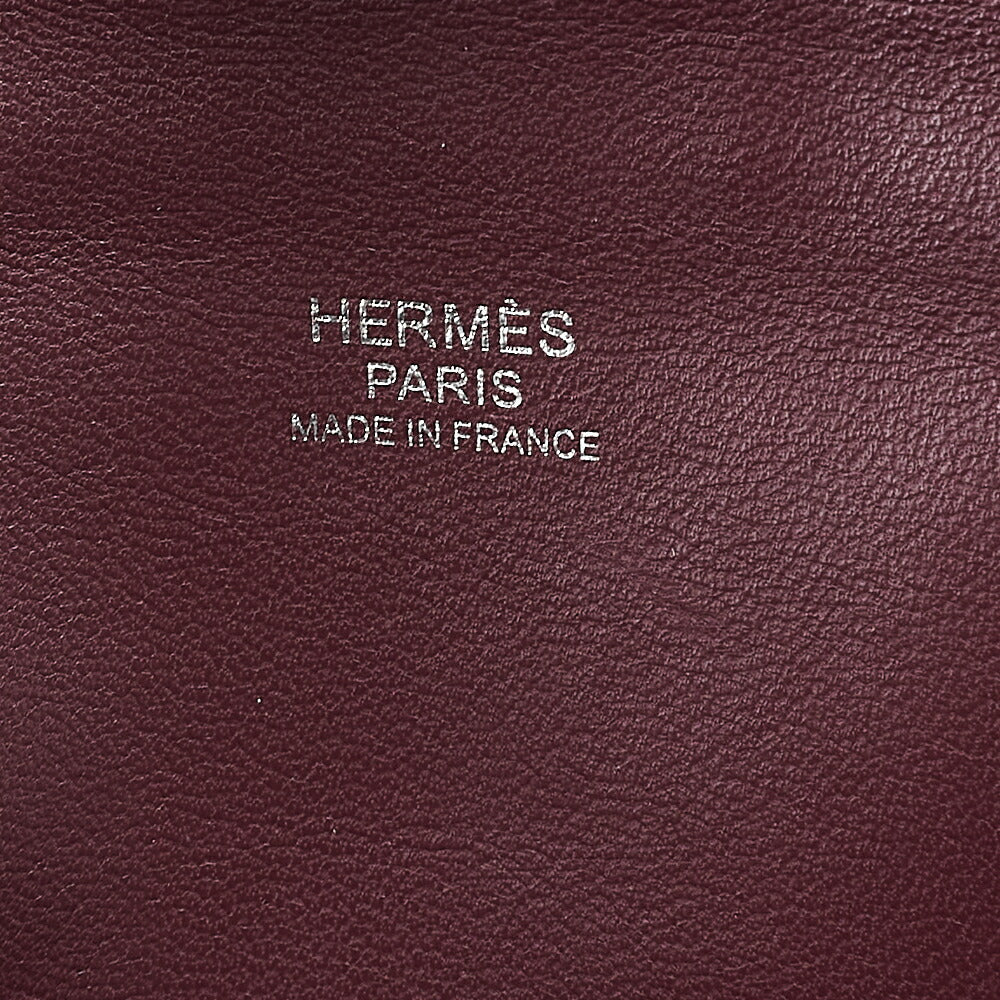 HERMES Toolbox 26 Verso Evercolor Orange Poppy x Rouge Ash Handbag Silver-Tone Hardware, Pre-Owned