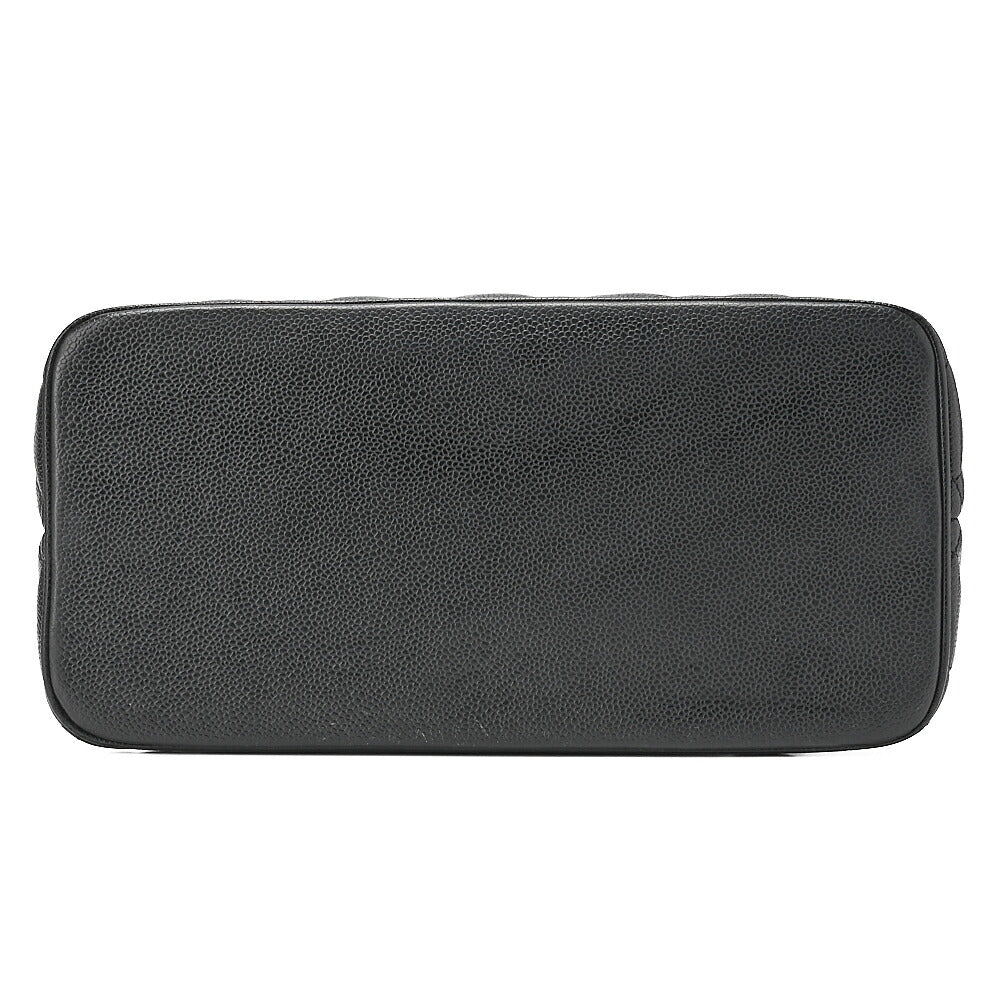 CHANEL Matelassé Reprint Tote Caviar Skin Black Gold-Tone Hardware, Pre-Owned