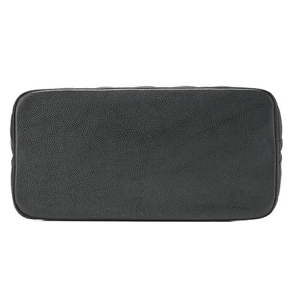 CHANEL Matelassé Reprint Tote Caviar Skin Black Gold-Tone Hardware, Pre-Owned