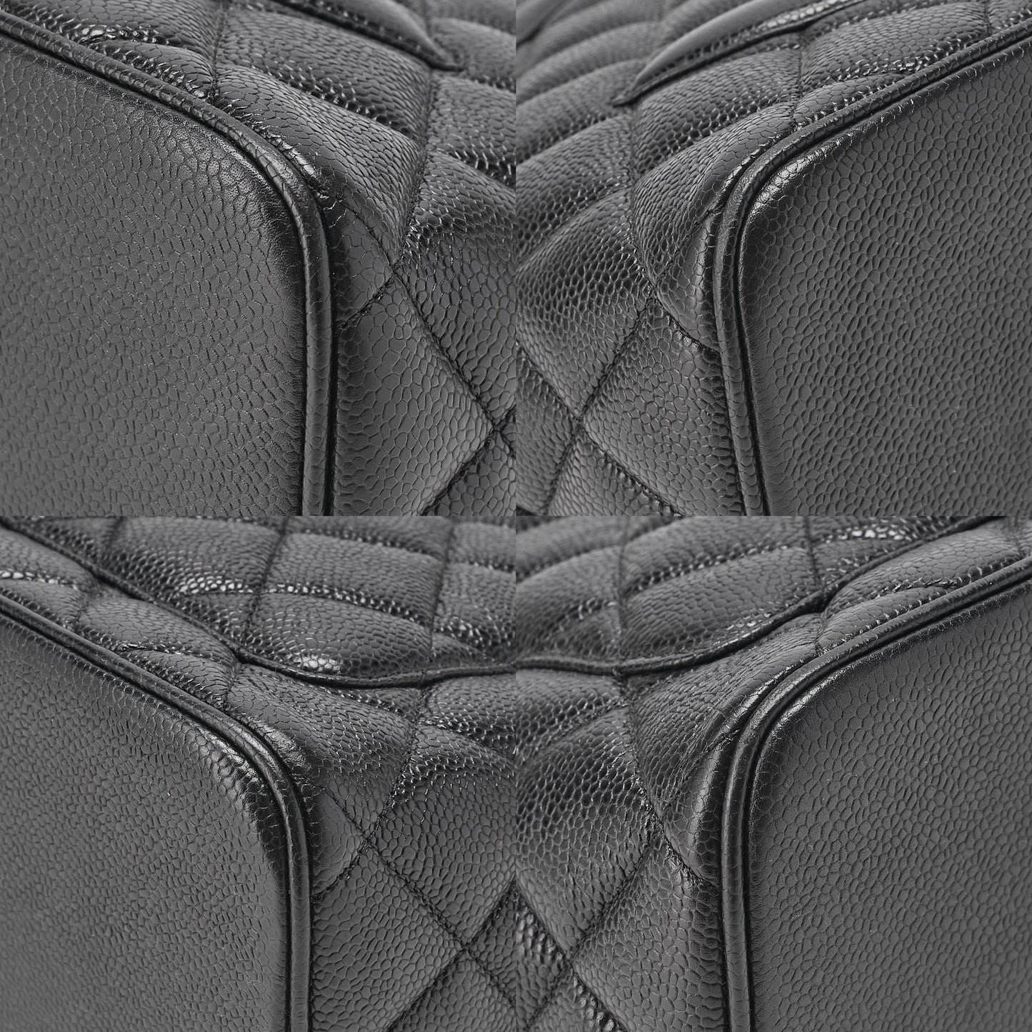 CHANEL Matelassé Reprint Tote Caviar Skin Black Gold-Tone Hardware, Pre-Owned