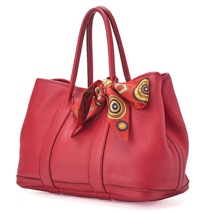 HERMES Garden Twilly TPM Tote Bag Swift Vermillion Silver-Tone Hardware, Pre-Owned