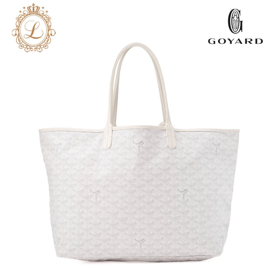 GOYARD [Goyard] Saint-Louis PM Tote Bag Coated Canvas White Silver-Tone Hardware, Pre-Owned