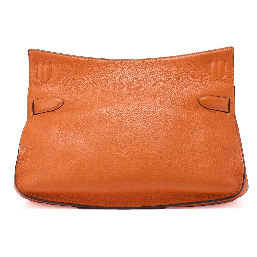 HERMES Gypsy 34 Shoulder Bag Tryon Clemence Orange x Jaune Silver-Tone Hardware, Pre-Owned