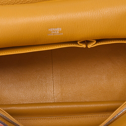 HERMES Gypsy 34 Shoulder Bag Tryon Clemence Orange x Jaune Silver-Tone Hardware, Pre-Owned