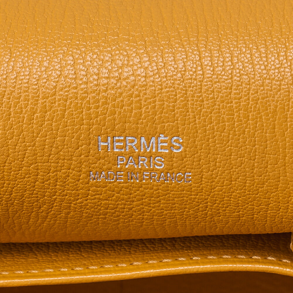 HERMES Gypsy 34 Shoulder Bag Tryon Clemence Orange x Jaune Silver-Tone Hardware, Pre-Owned