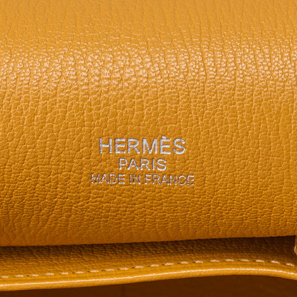HERMES Gypsy 34 Shoulder Bag Tryon Clemence Orange x Jaune Silver-Tone Hardware, Pre-Owned