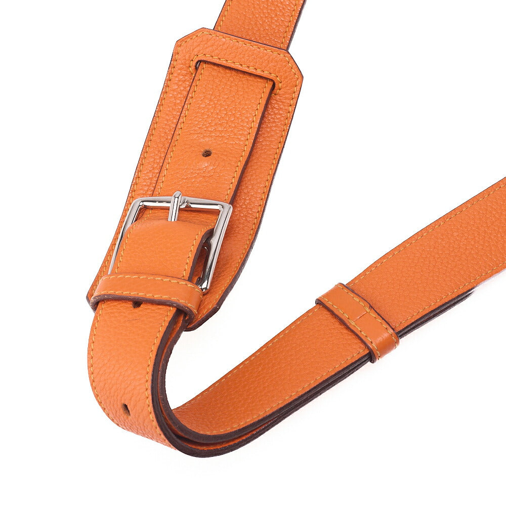 HERMES Gypsy 34 Shoulder Bag Tryon Clemence Orange x Jaune Silver-Tone Hardware, Pre-Owned