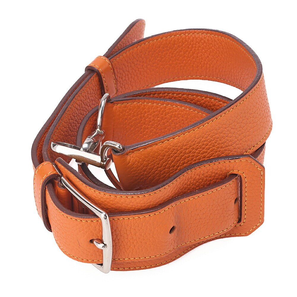 HERMES Gypsy 34 Shoulder Bag Tryon Clemence Orange x Jaune Silver-Tone Hardware, Pre-Owned