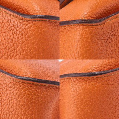 HERMES Gypsy 34 Shoulder Bag Tryon Clemence Orange x Jaune Silver-Tone Hardware, Pre-Owned