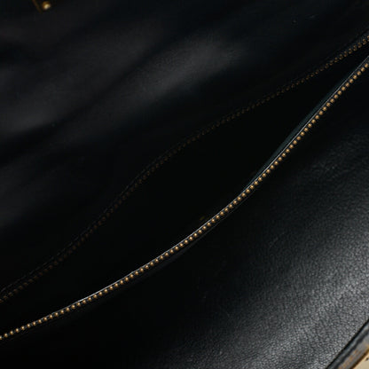 HERMES Kelly 32 Handbag Inseam Box Calf Black Gold-Tone Hardware, Pre-Owned