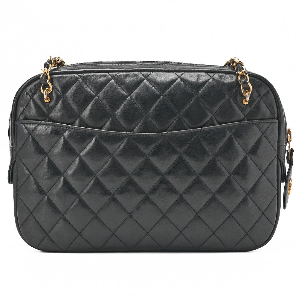 CHANEL Chain Shoulder Matlasse with Pull Charm Lambskin Black Gold Fittings Women's Bag Brand [Used] [Free Shipping]