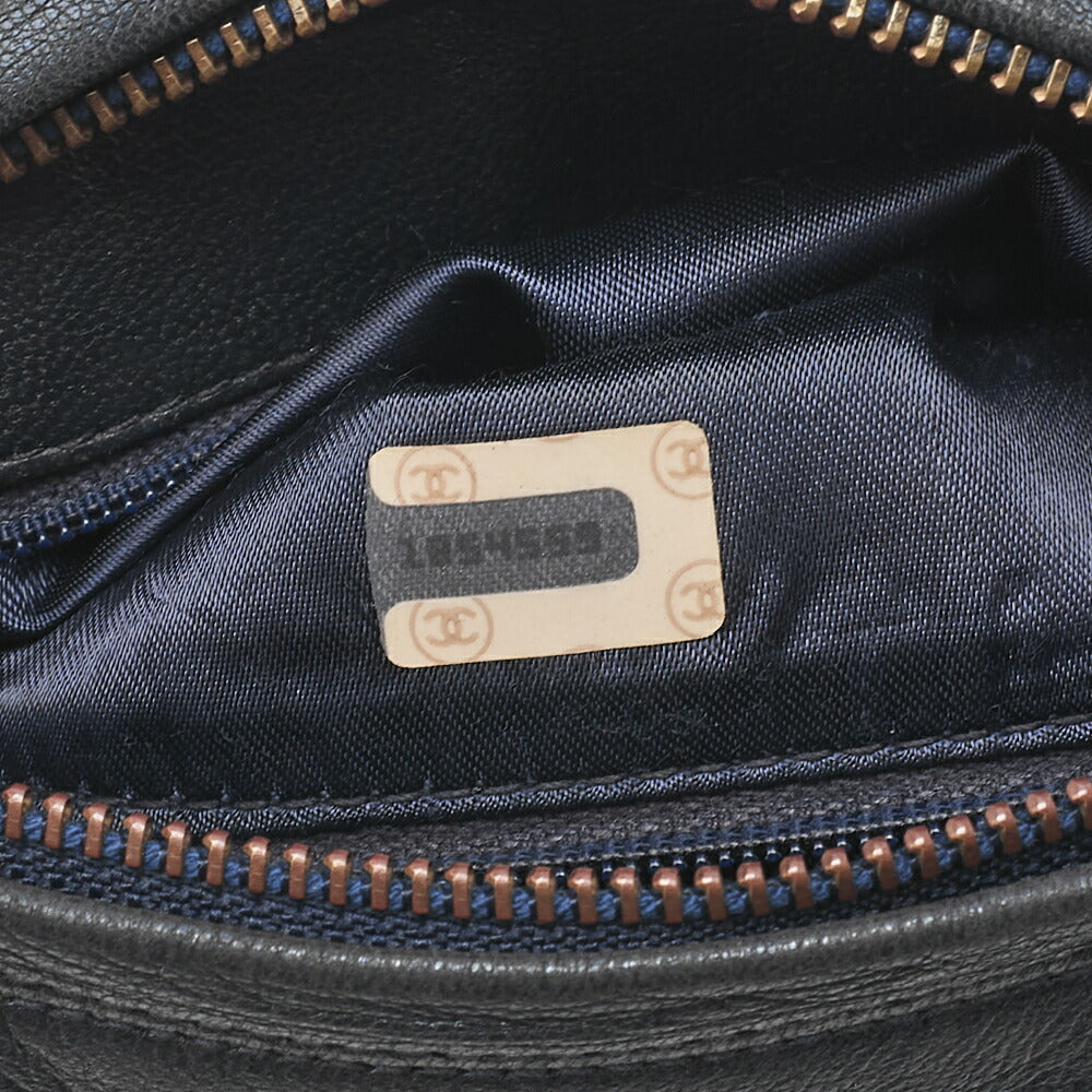CHANEL Matlasse Coco Mark with Fringe Bijou Chain Shoulder Lambskin Navy (Gold Fittings) Women's Bag High Brand [Used] [Free Shipping]