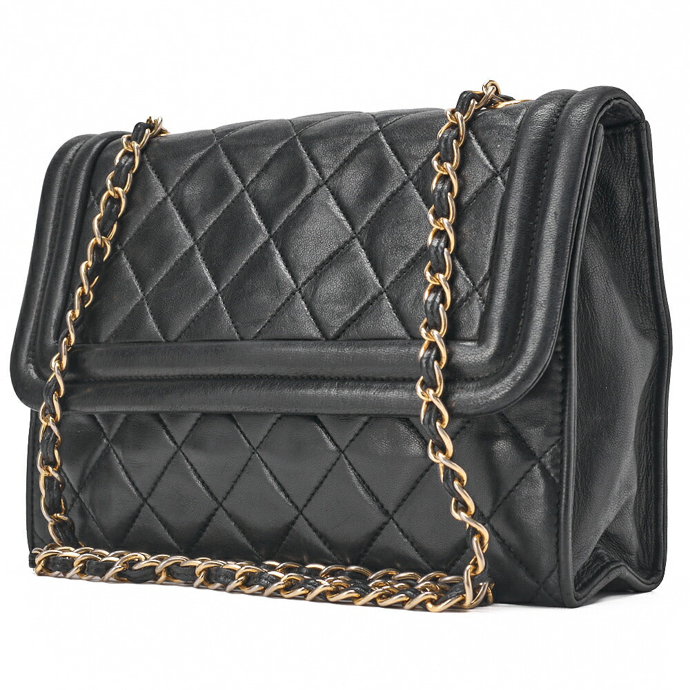 CHANEL Chain Shoulder Bag Mattrasse Coco Mark Fringe Lambskin Black (Gold Fittings) Women's Bag High Brand [Used] [Free Shipping]