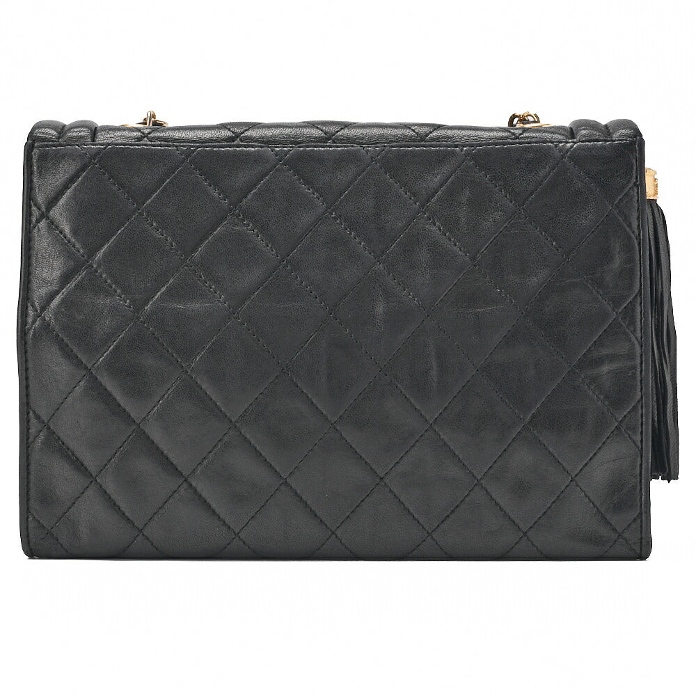 CHANEL Chain Shoulder Bag Mattrasse Coco Mark Fringe Lambskin Black (Gold Fittings) Women's Bag High Brand [Used] [Free Shipping]
