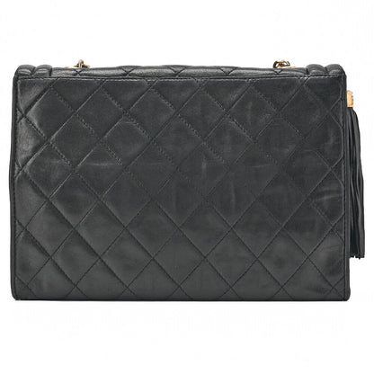 CHANEL Chain Shoulder Bag Mattrasse Coco Mark Fringe Lambskin Black (Gold Fittings) Women's Bag High Brand [Used] [Free Shipping]