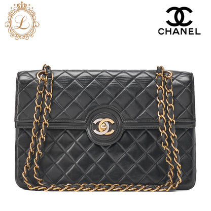 CHANEL Chain Shoulder Bag Matlasse Paris Limited Turnlock Lambskin Black Gold Fittings Brand [Used] [Free Shipping]