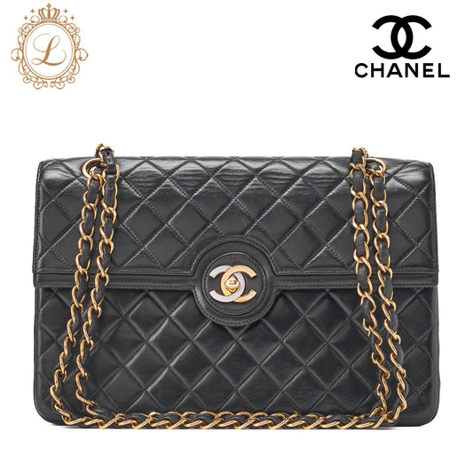 CHANEL Chain Shoulder Bag Matlasse Paris Limited Turnlock Lambskin Black Gold Fittings Brand [Used] [Free Shipping]