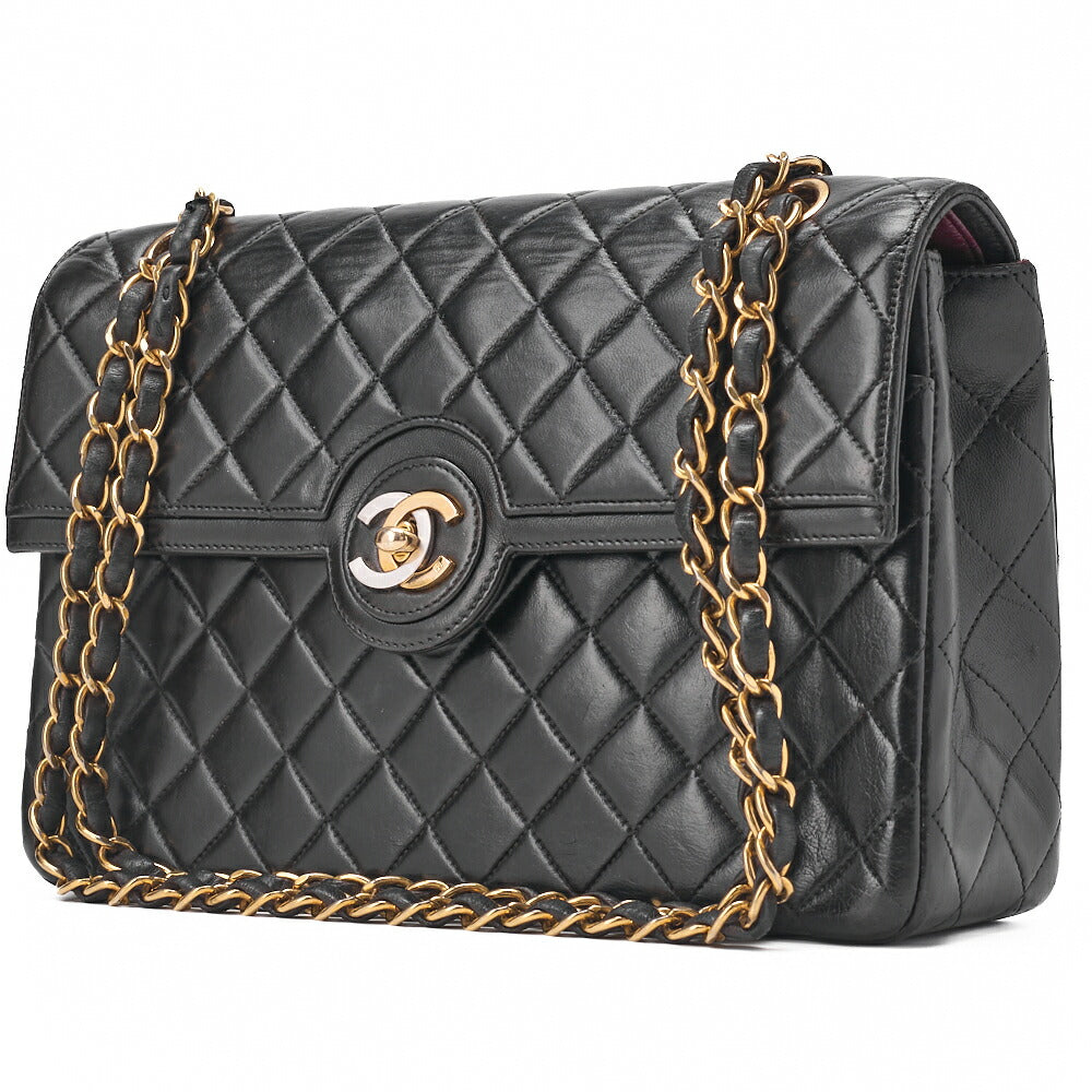 CHANEL Chain Shoulder Bag Matlasse Paris Limited Turnlock Lambskin Black Gold Fittings Brand [Used] [Free Shipping]