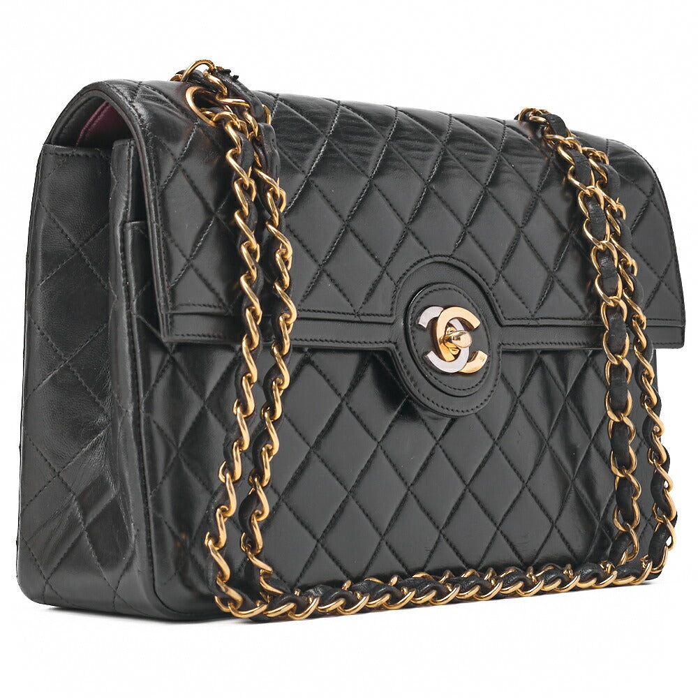 CHANEL Chain Shoulder Bag Matlasse Paris Limited Turnlock Lambskin Black Gold Fittings Brand [Used] [Free Shipping]