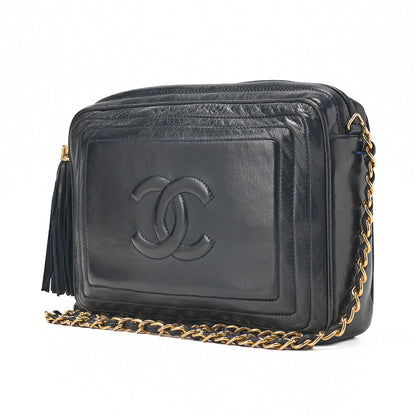 CHANEL Coco Mark with Fringe Chain Shoulder Lambskin Navy (Gold Fittings) Women's Bag Women's Bag High Brand [Used] [Free Shipping]