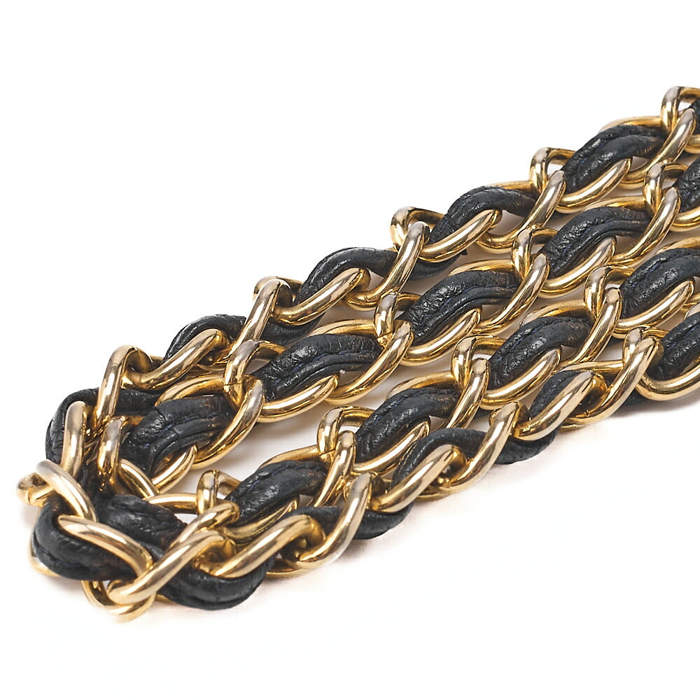 CHANEL Coco Mark with Fringe Chain Shoulder Lambskin Navy (Gold Fittings) Women's Bag Women's Bag High Brand [Used] [Free Shipping]