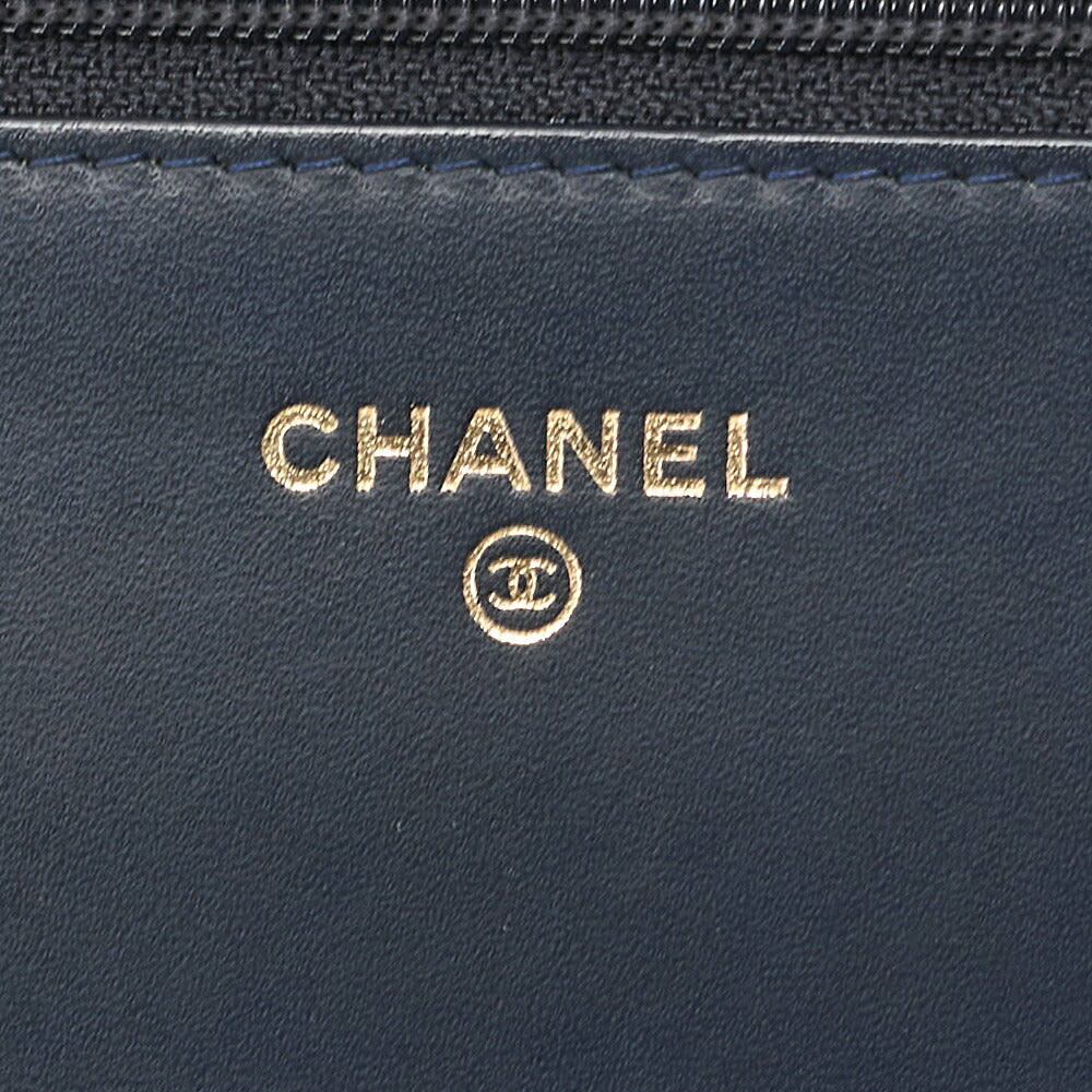 CHANEL Boy Chanel Matrasse Chain Wallet Caviar Skin Dark Navy (Gold Fittings) Women's Wallet Folding Wallet Women's Wallet [Used] [Free Shipping]