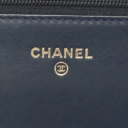 CHANEL Boy Chanel Matrasse Chain Wallet Caviar Skin Dark Navy (Gold Fittings) Women's Wallet Folding Wallet Women's Wallet [Used] [Free Shipping]